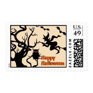 Halloween Haunted Place Postage Stamp