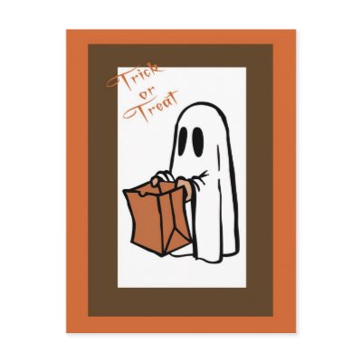 Halloween Invitation Ghost1 Postcard