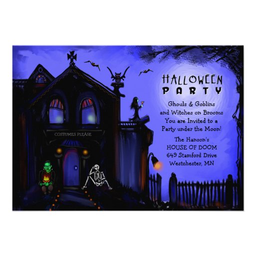 Halloween Invite - Haunted House Halloween Party (front side)