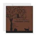Halloween invite owl, cat & pumpkin invitations