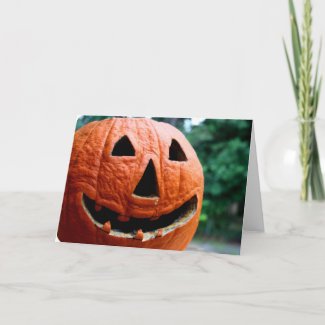 Halloween Jack O Lantern close up card