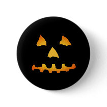 Halloween: Jack-o-Lantern Face: Pinback Buttons