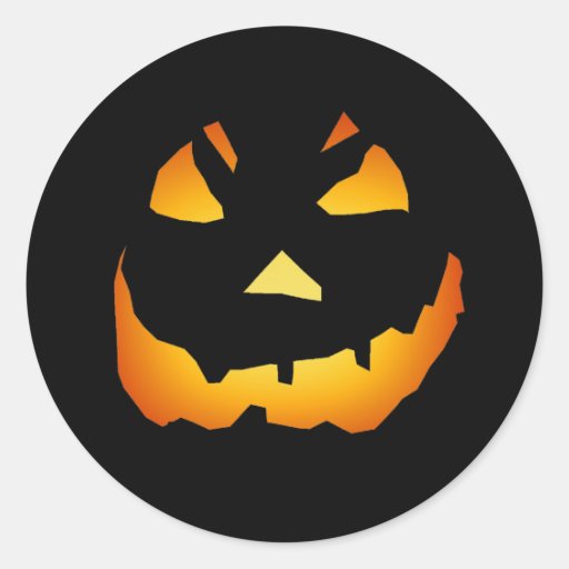 Halloween: Jack-o-Lantern Face: Round Stickers