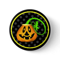 Halloween Jack O Lantern Pumpkin Button by mariannegilliand Halloween Jack O Lantern Pumpkin Button