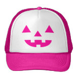 Halloween Jack O Lantern Pumpkin Face Pink hats