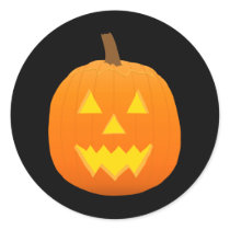 Halloween: Jack-O-Lantern: Pumpkin: Round Sticker