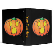 Halloween Jack O' Lantern Scared Pumpkin Vinyl Binder