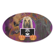 Halloween - Just a Lil Spooky - Afghan Oval Stickers