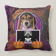 Halloween - Just a Lil Spooky - Beagle Puppy Pillow