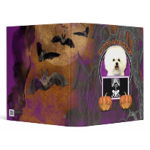 Halloween - Just a Lil Spooky - Bichon Frise Vinyl Binders