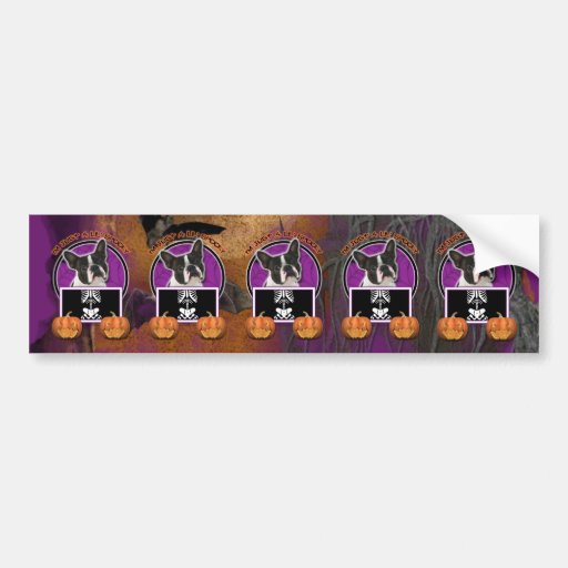Halloween - Just a Lil Spooky - Boston Terrier Bumper Sticker