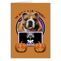 Halloween - Just a Lil Spooky - Bulldog Greeting Card