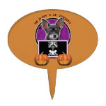 Halloween - Just a Lil Spooky Chihuahua - Isabella Oval Cake Pick