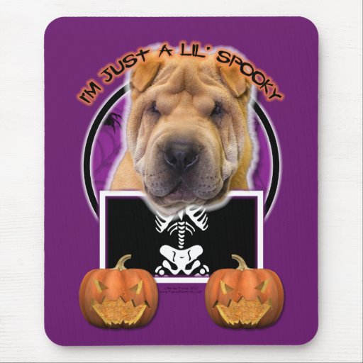 Halloween - Just a Lil Spooky - Chinese Shar Pei Mouse Pads