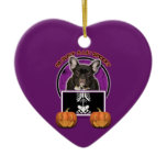 Halloween - Just a Lil Spooky -French Bulldog Teal Christmas Tree Ornament