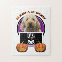 Halloween - Just a Lil Spooky - GoldenDoodle Jigsaw Puzzle