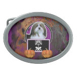 Halloween - Just a Lil Spooky - Havanese Oval Belt Buckles
