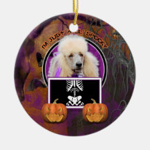 Halloween - Just a Lil Spooky - Poodle - Champagne Christmas Ornaments