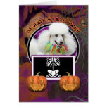 Halloween - Just a Lil Spooky - Poodle - White Greeting Cards
