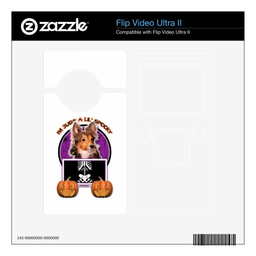 Halloween - Just a Lil Spooky - Sheltie Puppy Flip Video Ultra II Decal