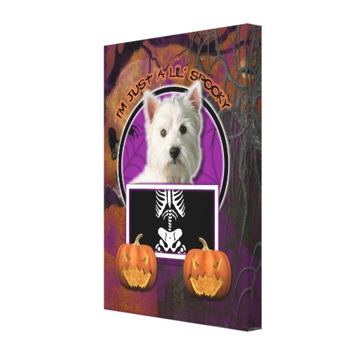 Halloween - Just a Lil Spooky - West Highland Terr Gallery Wrap Canvas