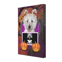 Halloween - Just a Lil Spooky - Westie - Tank Stretched Canvas Prints