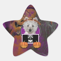 Halloween - Just a Lil Spooky - Westie - Tank Star Stickers