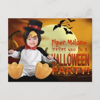 Kids Party Invitations on Diy Kids Costume Birthday Halloween Party Photo Custom Announcements