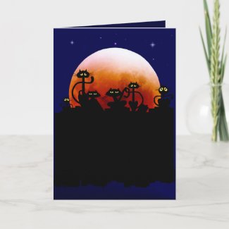 Halloween Kitties and Halloween Moon Card card