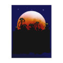 Halloween Kitties and Halloween Moon Postcard
