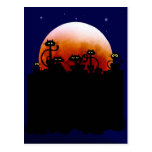 Halloween Kitties and Halloween Moon Postcard