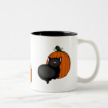 Halloween Kitty and Pumpkin Mug