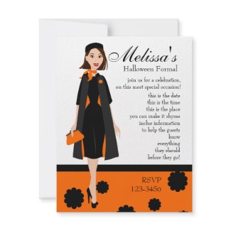 Halloween Lady invitation