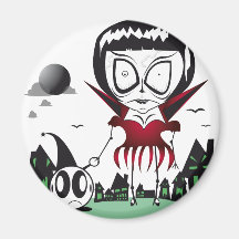 HALLOWEEN LADY REFRIGERATOR MAGNET