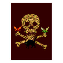 Halloween Leopard Skull Business Cards