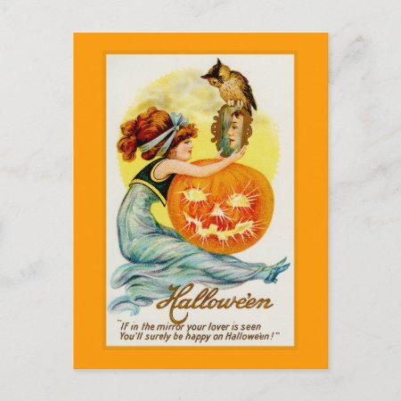 Halloween Lover Vintage Illustration Postcard