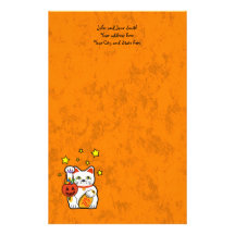 Halloween lucky cat stationery