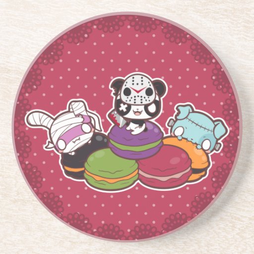 Halloween Macaroons Drink Coasters