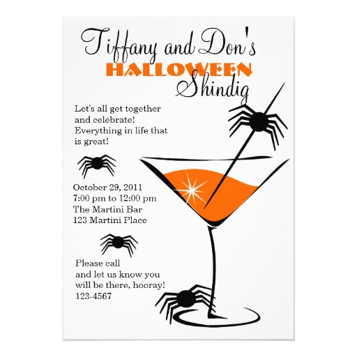 Halloween Martini Shindig! Custom Invitation