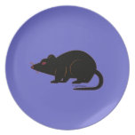 Halloween Martzkin Black Rat Plate plates
