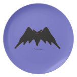 Halloween Martzkin Black Vampire Bat Plate plates