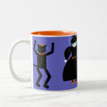 Halloween Martzkin Witch & Black Cat Mug mugs
