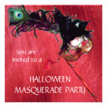 HALLOWEEN MASQUERADE PARTY, Red Yellow silk Invitation