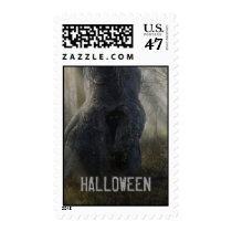 haloween, scarry, dark, happy halloween, halloween, scary, atmospheric, creature, fantasy, cute postage, graphic art postage, stamp, Stamp with custom graphic design
