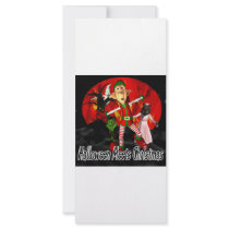 Halloween meets Christmas, elf running away Rack Card