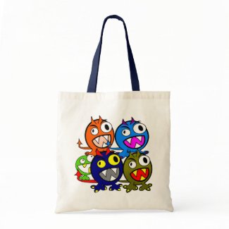 Halloween Monster Friends Tote Bags