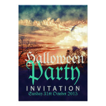 Halloween Moon Country Sunset Invitations