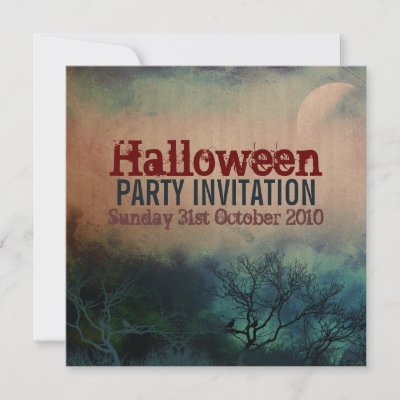 Halloween Moon Grunge Invitation invitation