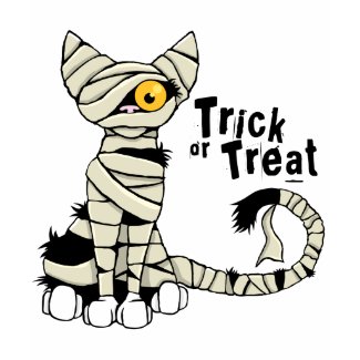 Halloween Mummy Cat Trick or Treat T-Shirt shirt