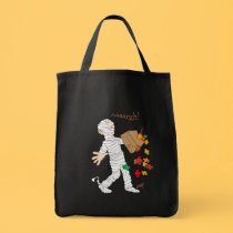 Halloween mummy  costume with candy bag.